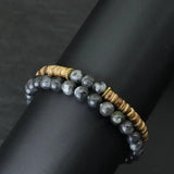 Vintage Coconut Bead Protection Bracelet Set, 2Pcs