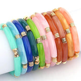 Acrylic Bamboo Tube Women Bracelet BC388