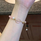 Ruifan 6mm Pink Crystal Pearls Strand Bracelet YBR856