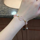 Ruifan 6mm Pink Crystal Pearls Strand Bracelet YBR856