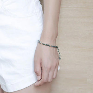 Green Crystal Bracelet Women Hand Woven Jewelry Gift
