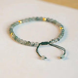 Green Crystal Bracelet Women Hand Woven Jewelry Gift