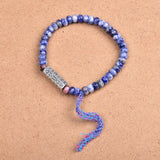 Tibetan Buddhist OM Charm Bracelet - Gem Stone Beads - Women Lucky Jewelry