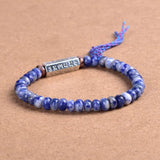 Tibetan Buddhist OM Charm Bracelet - Gem Stone Beads - Women Lucky Jewelry