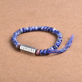 Tibetan Buddhist OM Charm Bracelet - Gem Stone Beads - Women Lucky Jewelry
