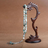 8mm Natural Stone Agates Tassel Pendant Islamic Muslim Tasbih 33 Prayer Beads