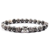 Men's Lion Bracelet 8mm Stone Beaded Jewelry Gift