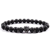 Men's Lion Bracelet 8mm Stone Beaded Jewelry Gift