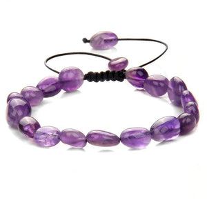 Irregular Amethysts Braid Bracelets Natural Stone Beads Reiki Jewelry