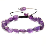 Irregular Amethysts Braid Bracelets Natural Stone Beads Reiki Jewelry