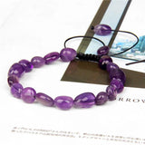 Irregular Amethysts Braid Bracelets Natural Stone Beads Reiki Jewelry