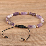 5A Natural Stone Amethyst Agate Bead Bracelet Adjustable Gemstone Wristband