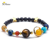 Eight Planet Solar System Bracelet Natural Stone Bangle for Women