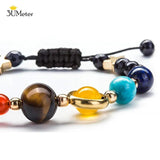 Eight Planet Solar System Bracelet Natural Stone Bangle for Women