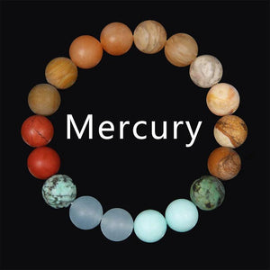 Solar System Bracelet 10MM Beaded Bracelets Chakra Stretch Bangles