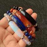 Natural Stone Bracelets Pink Quartz Red Agates Opal