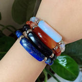 Natural Stone Bracelets Pink Quartz Red Agates Opal
