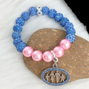 Greek Sorority Elastic Disco Ball Pink Pearl Jack &Jill Logo