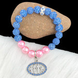 Greek Sorority Elastic Disco Ball Pink Pearl Jack &Jill Logo