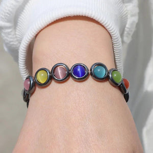 8mm Cat Eye Hematite Bracelets for Couple Yoga Luck LGBT
