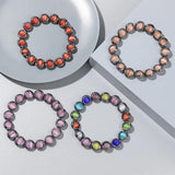 8mm Cat Eye Hematite Bracelets for Couple Yoga Luck LGBT