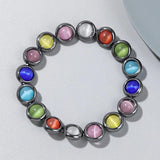 8mm Cat Eye Hematite Bracelets for Couple Yoga Luck LGBT