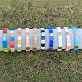 Enamel Stretch Bracelet Rainbow Tile Charm Jewelry