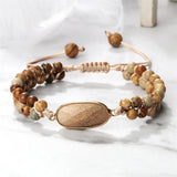 Boho Stone Beads Double Layer Wrap Bracelet