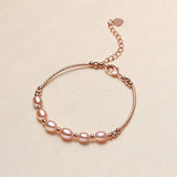 Baroque Rice Pearls Bracelets Natural Freshwater Pearl Strand