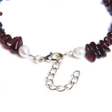 Garnet Chips Beads Bracelet Freshwater Pearls Bangle Men Women