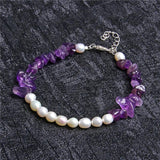 Garnet Chips Beads Bracelet Freshwater Pearls Bangle Men Women