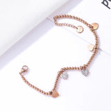 Heart Crystal Charms Bracelet Stainless Steel Chain Party Jewelry