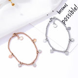 Heart Crystal Charms Bracelet Stainless Steel Chain Party Jewelry