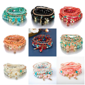 Bohemia Beads Bracelet for Women Multilayer National Style Bangle Jewelry Gift