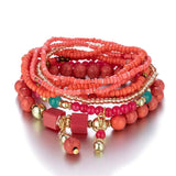 Bohemia Beads Bracelet for Women Multilayer National Style Bangle Jewelry Gift