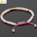 CSJA Natural Stone Bracelet Balance Crystal Quartz Abacus Bead