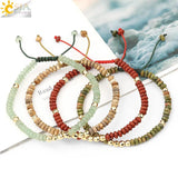 CSJA Natural Stone Bracelet Balance Crystal Quartz Abacus Bead