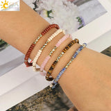 CSJA Natural Stone Bracelet Balance Crystal Quartz Abacus Bead