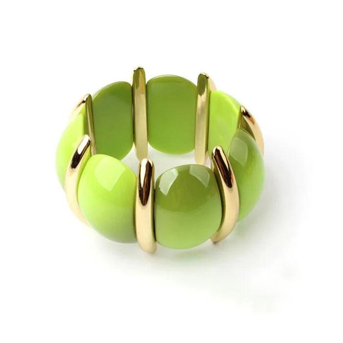 Colorful Resin Bracelet Bangle For Women Boho Elastic Strand Bracelets