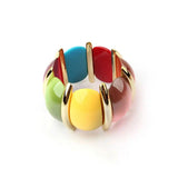 Colorful Resin Bracelet Bangle For Women Boho Elastic Strand Bracelets