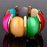 Colorful Resin Bracelet Bangle For Women Boho Elastic Strand Bracelets