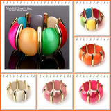 Colorful Resin Bracelet Bangle For Women Boho Elastic Strand Bracelets