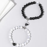 2PCS Couple Braclets For Two Magnet Love Heart Pendant Bracelets