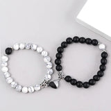 2PCS Couple Braclets For Two Magnet Love Heart Pendant Bracelets
