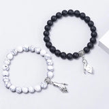 2PCS Couple Braclets For Two Magnet Love Heart Pendant Bracelets