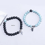 2PCS Couple Braclets For Two Magnet Love Heart Pendant Bracelets