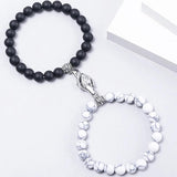 2PCS Couple Braclets For Two Magnet Love Heart Pendant Bracelets