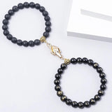 2PCS Couple Braclets For Two Magnet Love Heart Pendant Bracelets