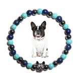 French Bulldog Charm Hematite Beads Bracelet