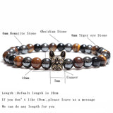 French Bulldog Charm Hematite Beads Bracelet